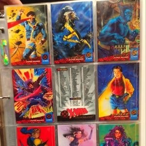 (Rare vintage) Marvel '94 FLEER X-MEN superhero trading cards.